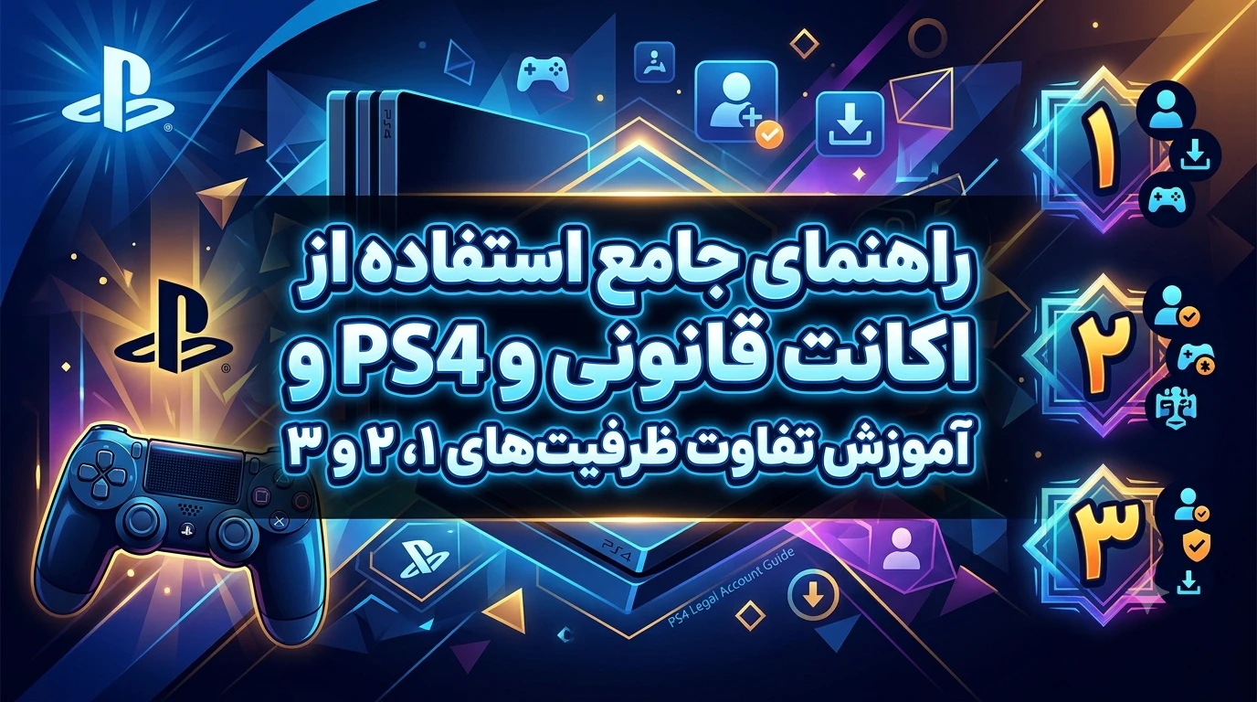 راهنمای جامع استفاده از اکانت قانونی PS4 و آموزش تفاوت ظرفیت‌های ۱، ۲ و ۳